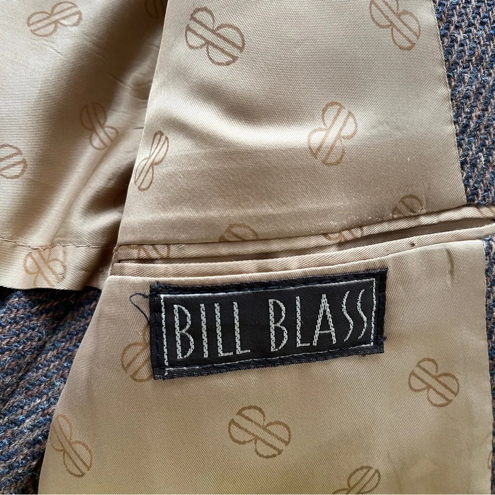 Vintage Men’s Bill Blass Tweed Wool Brown Single Breasted Blazer Size 42